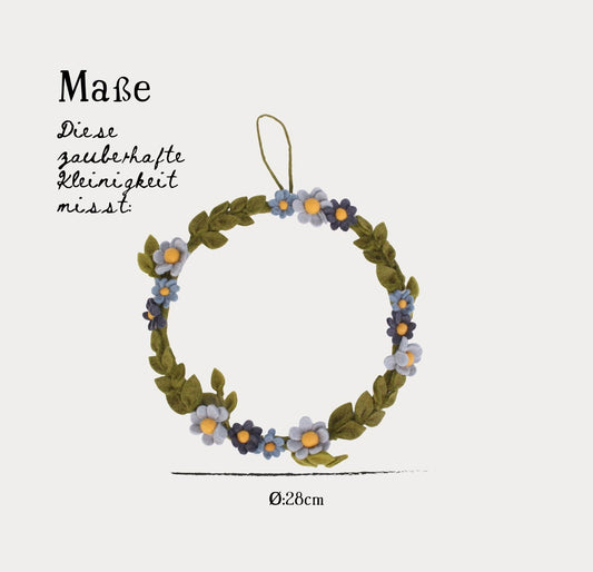 Türkranz Anemonen Blau Ø28cm