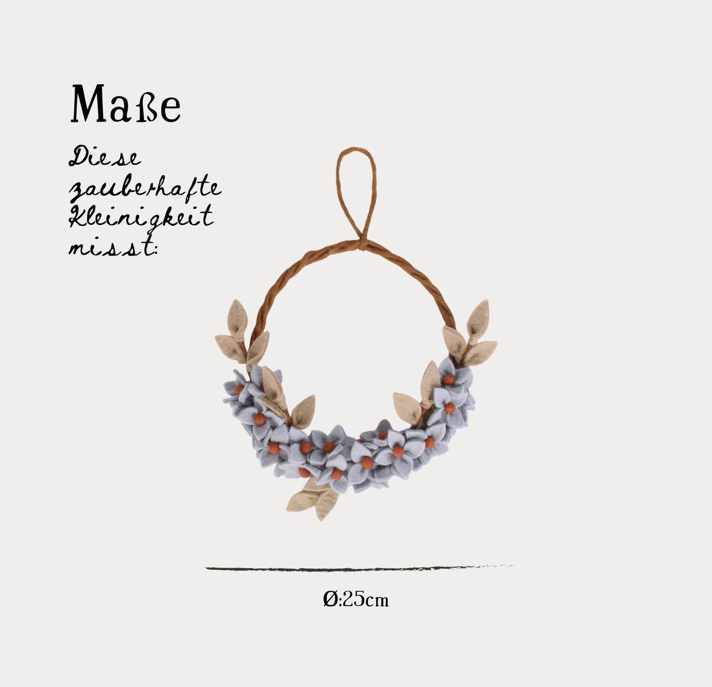 Türkranz blaue Blumen