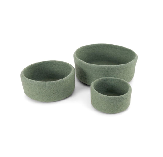 Filzschale 3er Set - Hellgrün