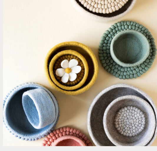 Filzschale 3er Set - Hellblauen