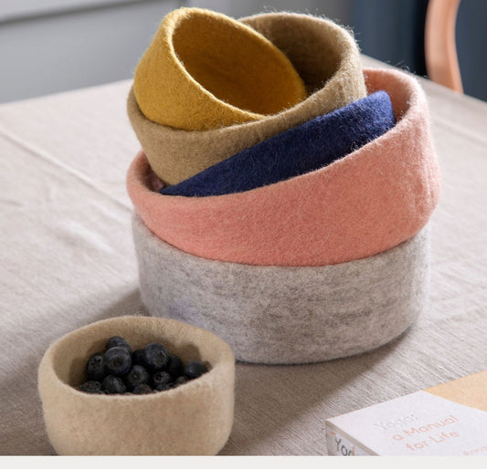 Filzschale 3er Set - Rostrot