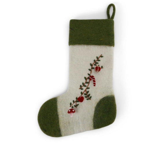 Weihnachtsstrumpf mit Stickerei