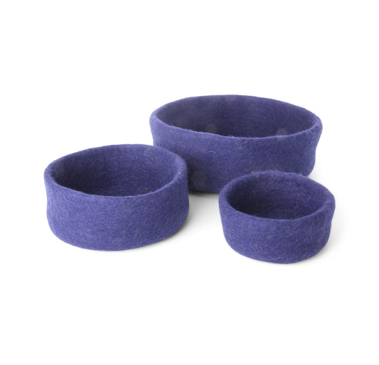 Filzschale 3er Set - Dunkelblau
