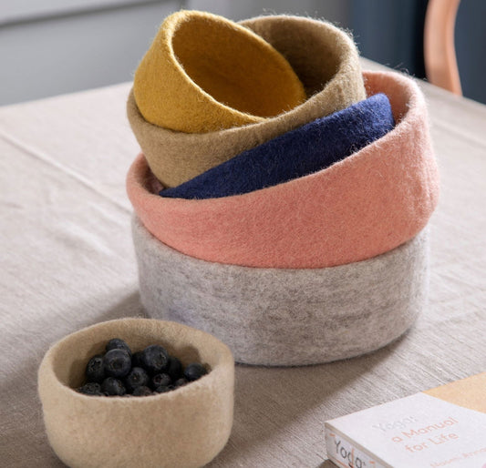 Filzschale 3er Set - Dunkelblau