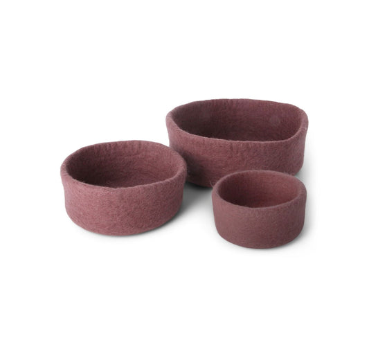 Filzschale Pflaume 3er Set