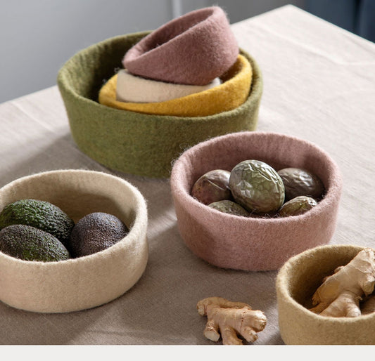 Filzschale Pflaume 3er Set