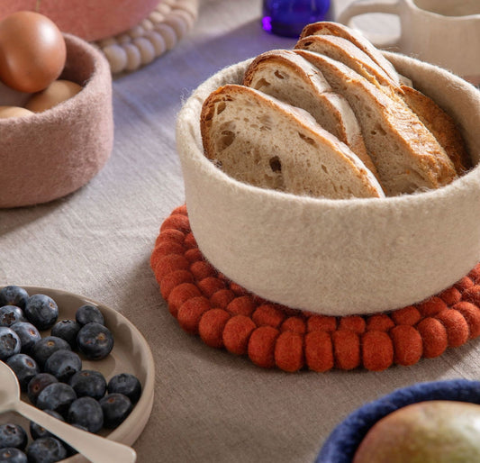 Filzschale 3er Set - Beigefarbenen