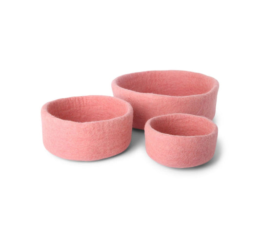 Filzschale 3er Set - Tiefrote