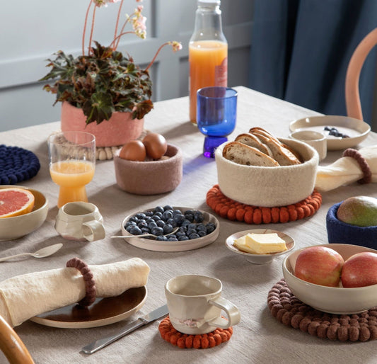 Filzschale 3er Set - Naturgrau