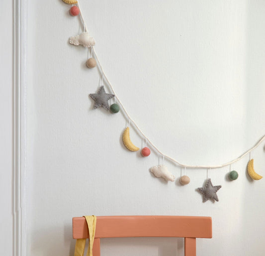 Girlande Mond & Sterne