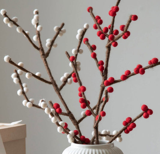 Deko Zweig Weiße Beeren