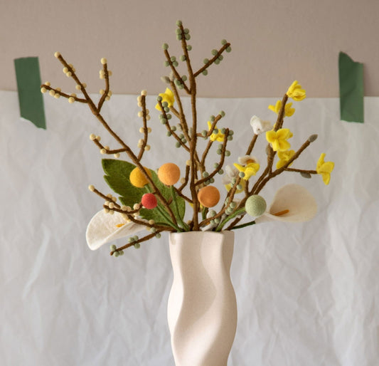 Deko Zweig Hellgelbe Beeren