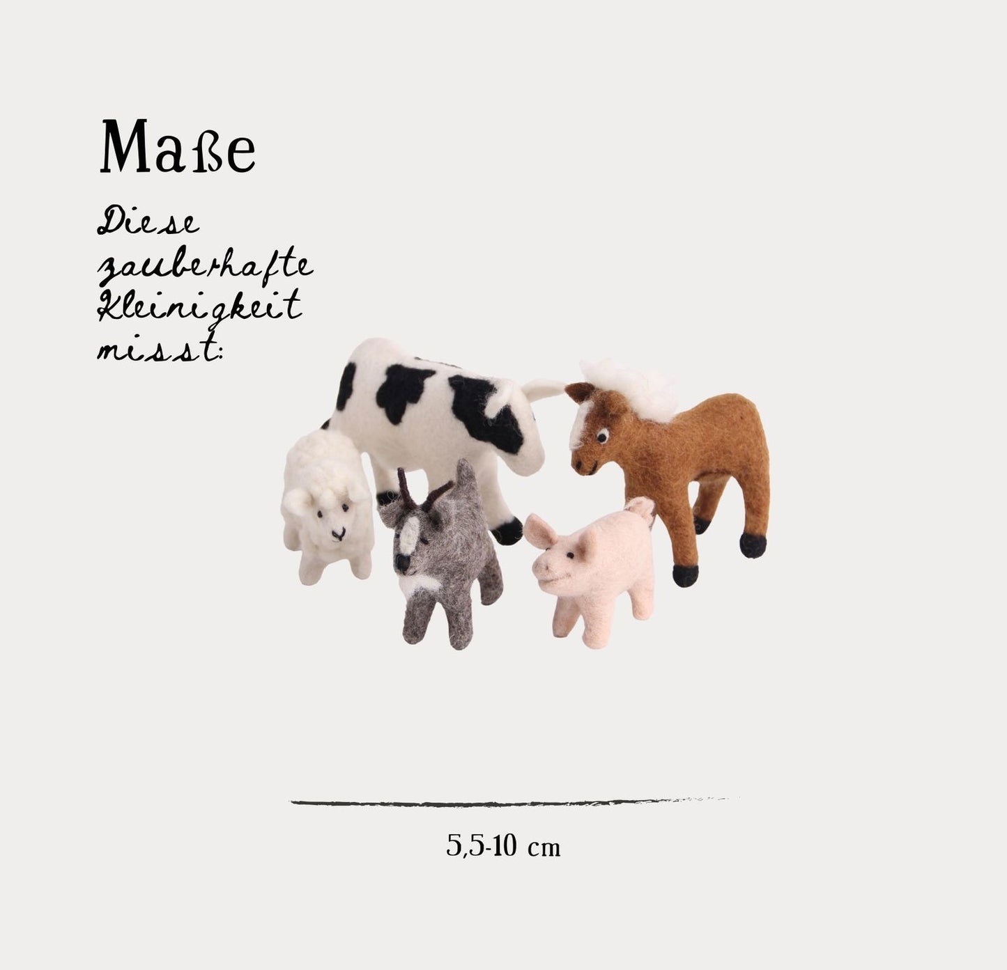 Filzfiguren Bauernhoftiere 5er Set