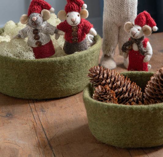 Filzschale Tannengrün 3er Set
