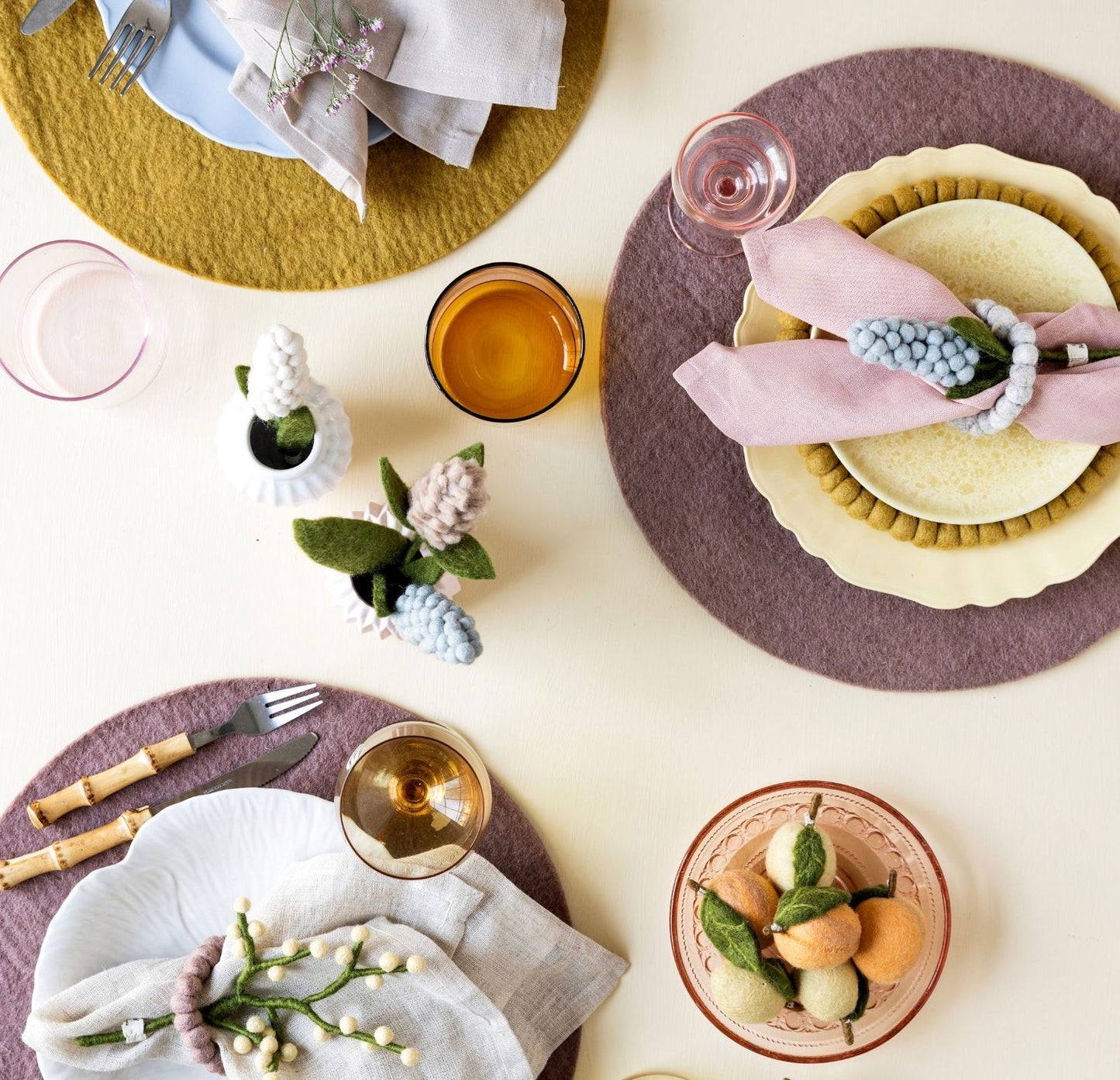 Platzset rund 2er Set - Naturgrauem