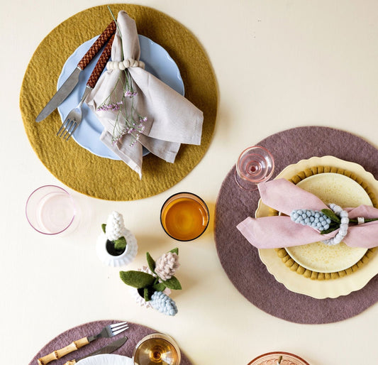 Platzset rund 2er Set - Ockerfarbenen