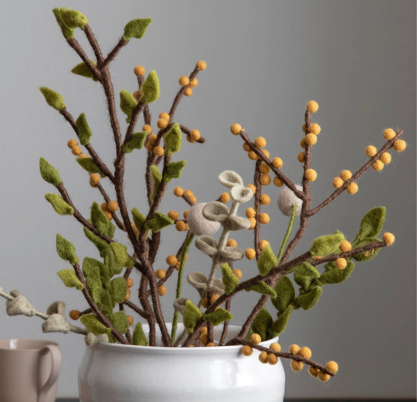 Deko Zweig Gelbe Beeren