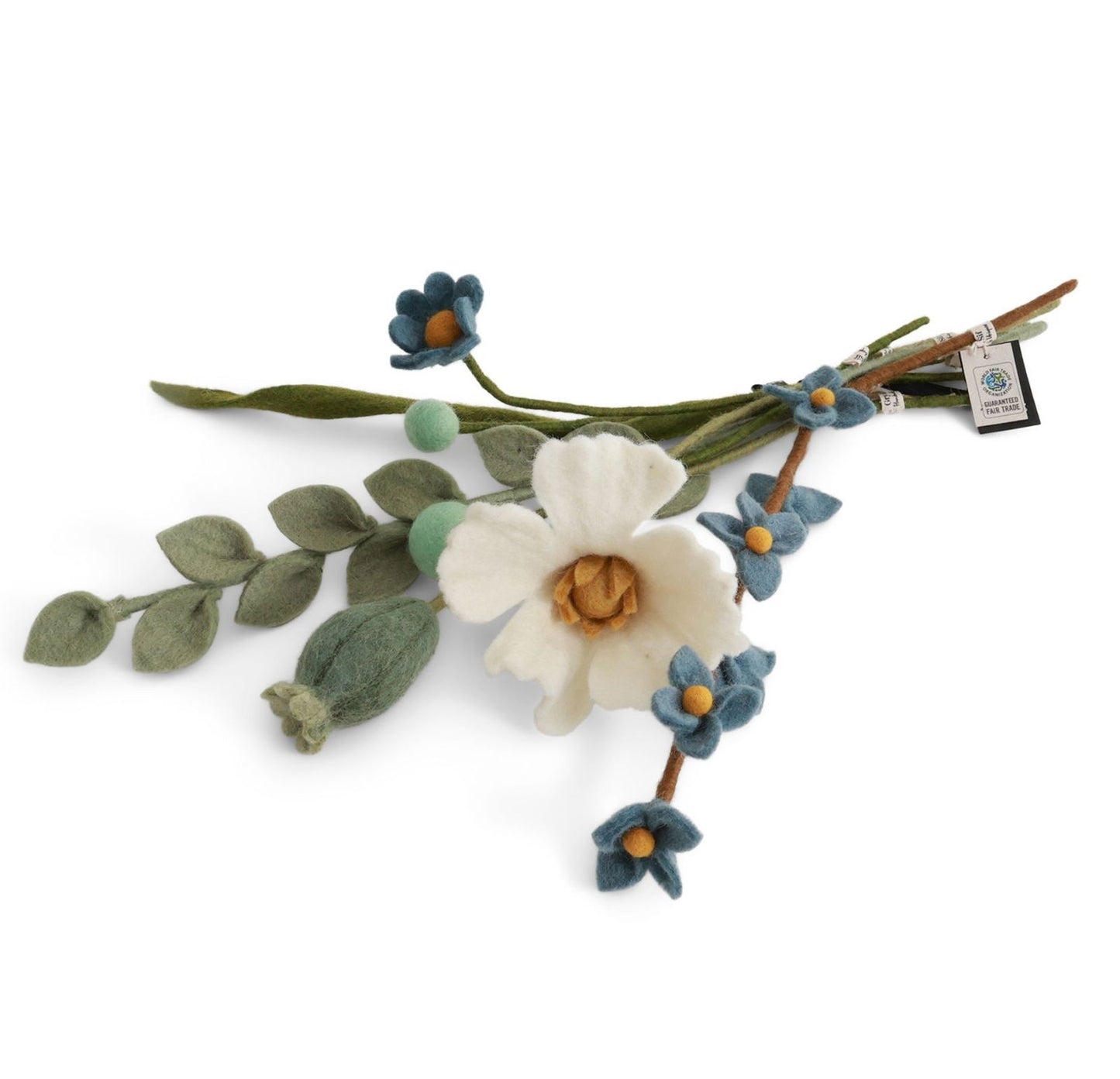 Blumenstrauß: Puspa - Meeresblau / Weiß