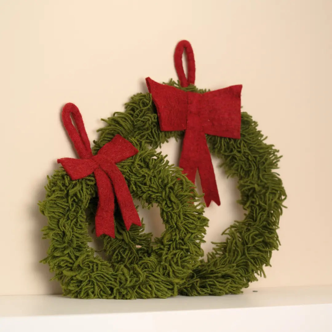 Filzlig Türkranz Weihnachten rote Schleife Ø 20cm Gry & Sif