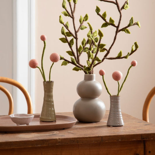 Filzblumen warme Farbtöne 3er Set