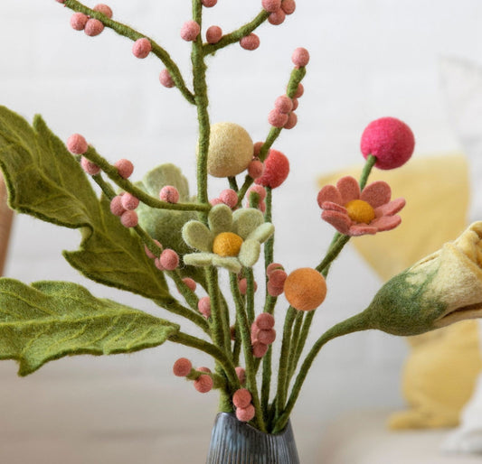 Filzblumen Anemone - Minzgrün - 3er Set