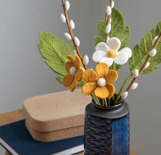 Filzblumen Anemone - Gelb - 3er Set