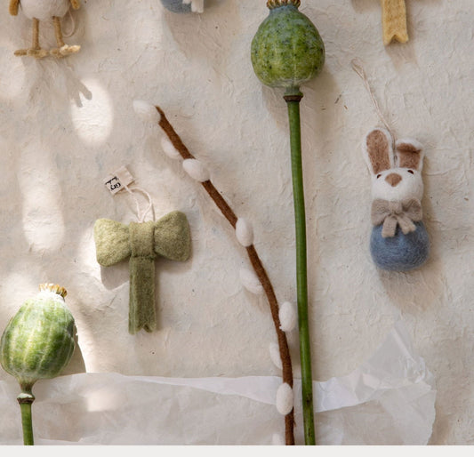 Deko Zweig Weidenkätzchen weiß 3er Set