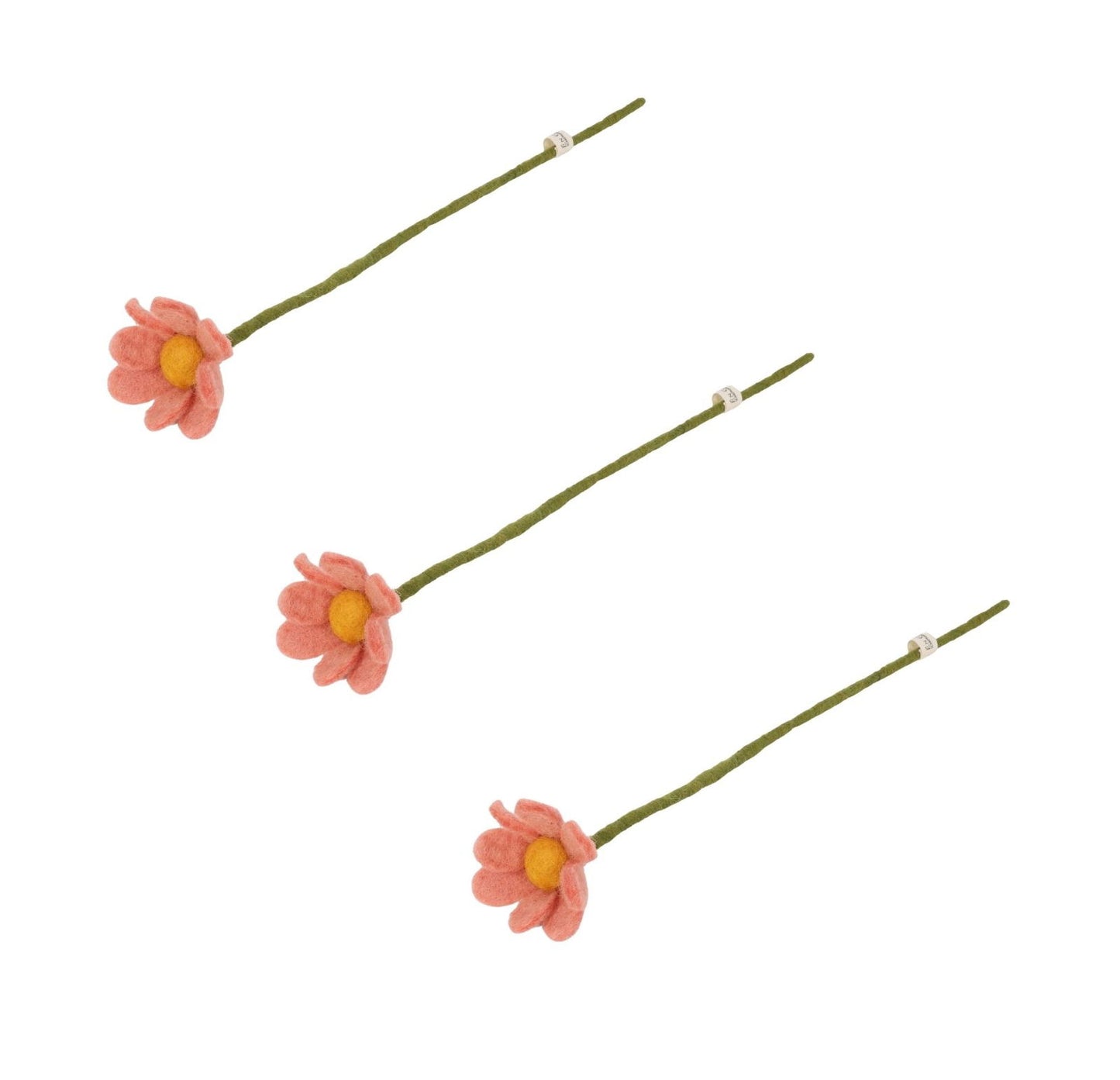 Filzblumen Anemone - Koralle - 3er Set