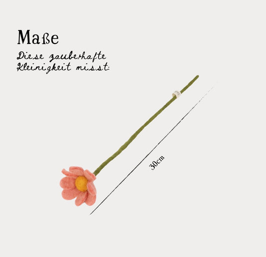 Filzblumen Anemone - Koralle - 3er Set