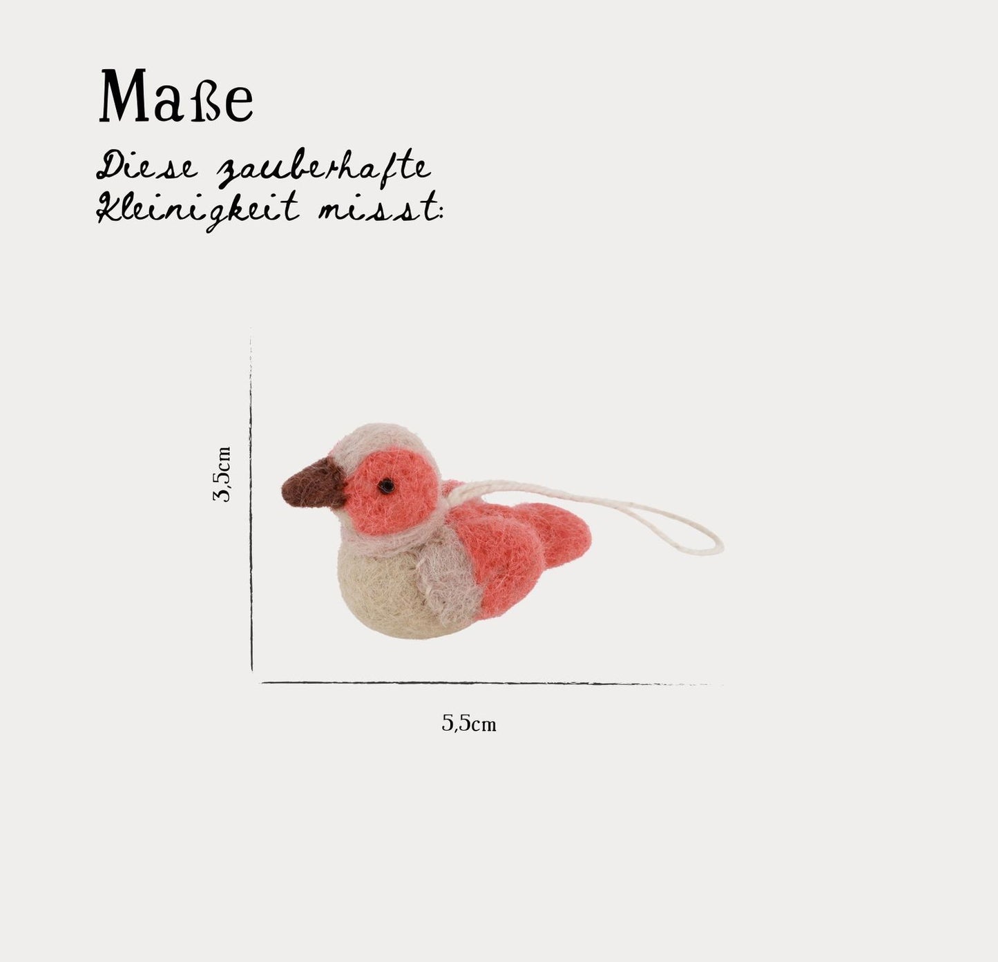Filzanhänger Vogel Koralle Beige 3er Set