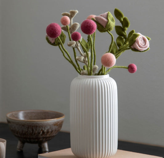 Filzblumen 3er Set - Altrosa