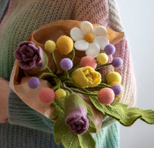 Filzblumen 3er Set - Helllila