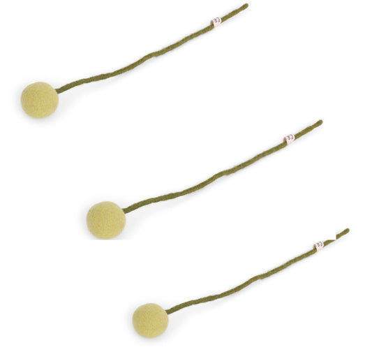 Filzblumen 3er Set - Limettengrün