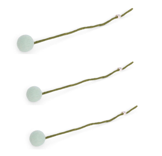 Filzblumen 3er Set - Eukalyptusgrün