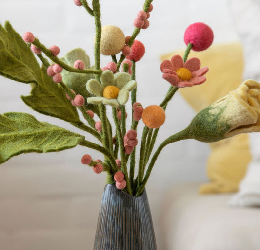 Filzblumen 3er Set - Pfirsichfarbene