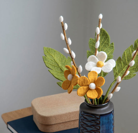 Deko Zweig Weidenkätzchen 3er Set