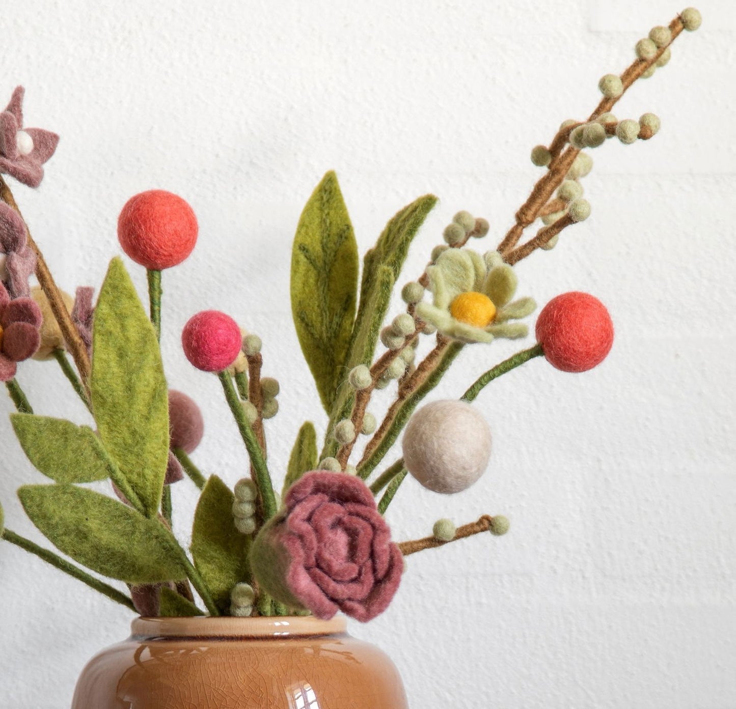 Filzblumen 3er Set - Mintgrün
