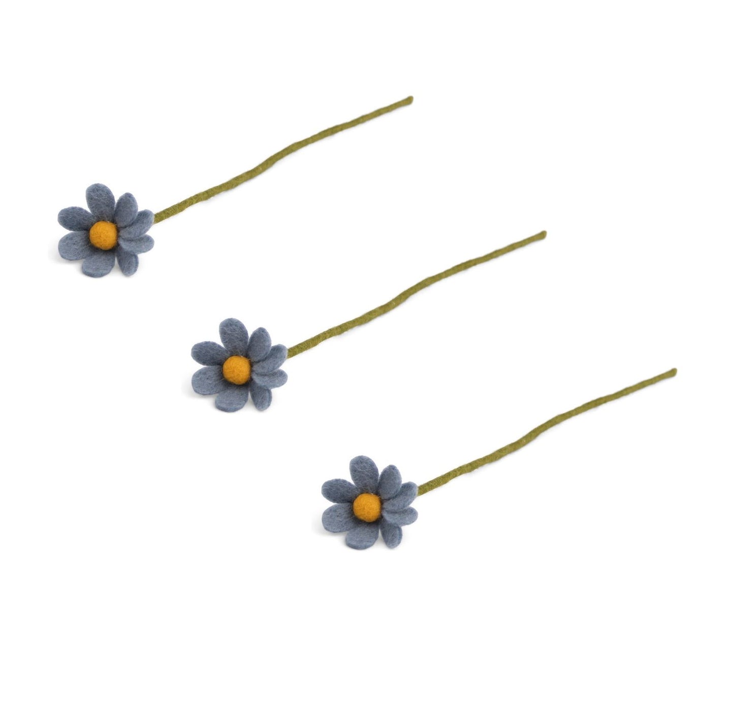 Filzblumen Anemone - Meerblau - 3er Set