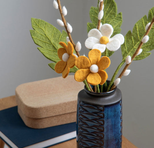 Filzblumen Anemone Meerblau 3er Set