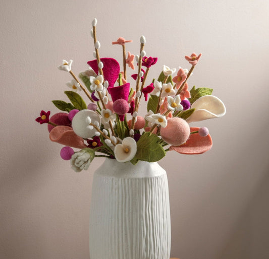 Filzblumen 3er Set - Altrosa