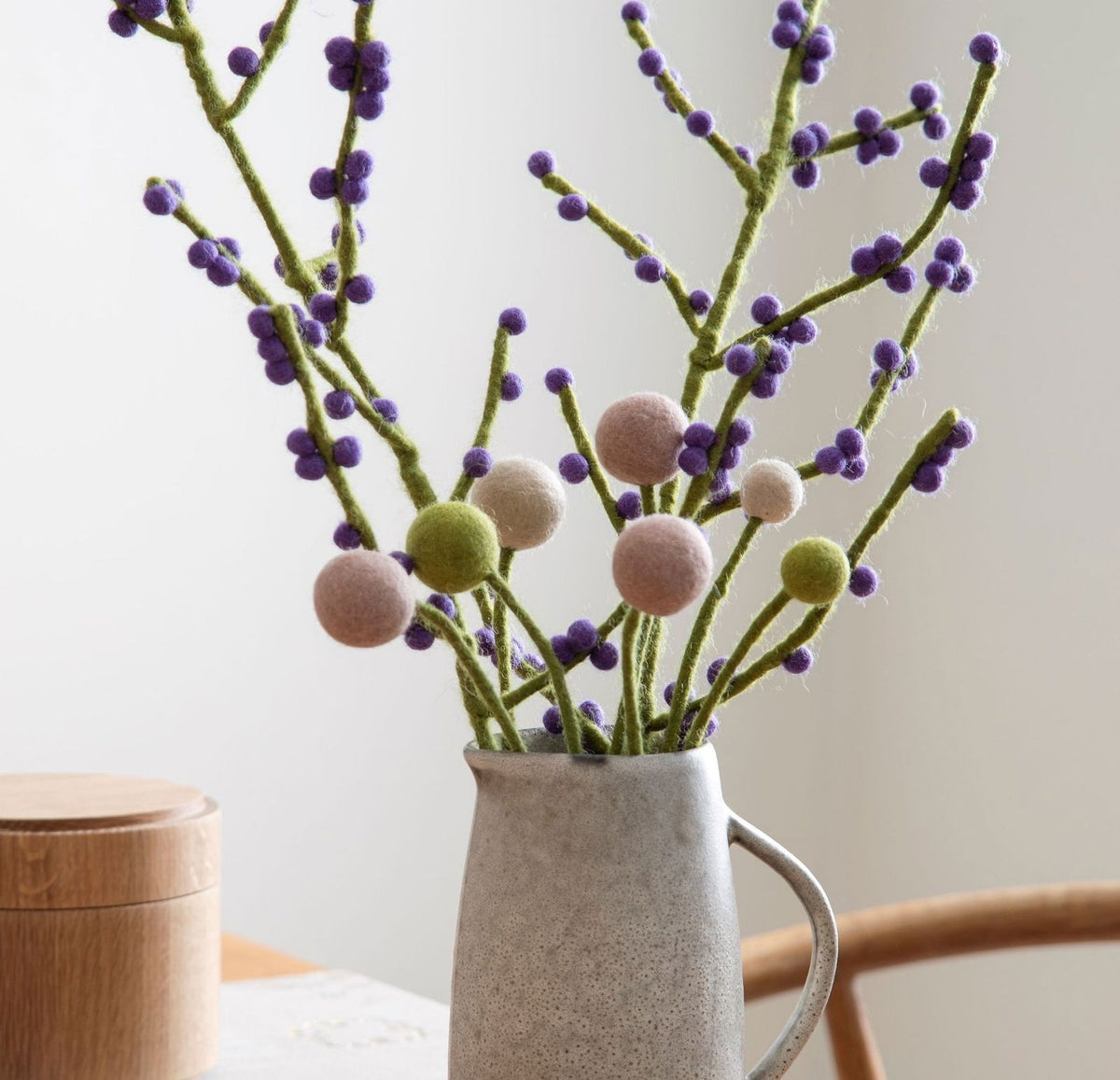 Filzblumen 3er Set - Altrosa