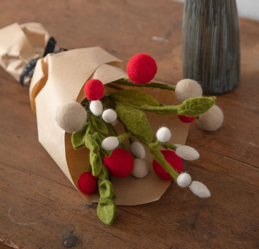 Filzblumen 3er Set - Weiße