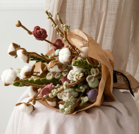 Deko Zweig kräftige grüne Blätter 3er Set