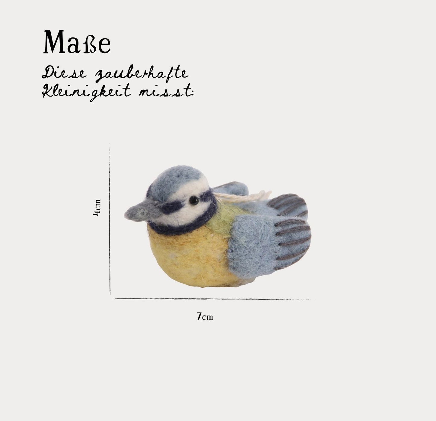 Filzanhänger Vogel Gelb/Blau 3er Set