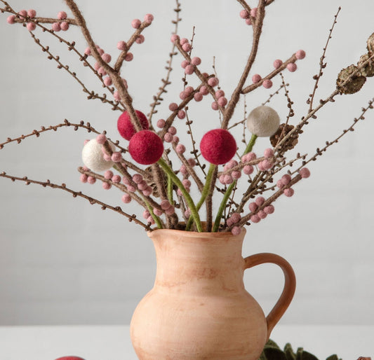 Filzblumen 3er Set - Violett