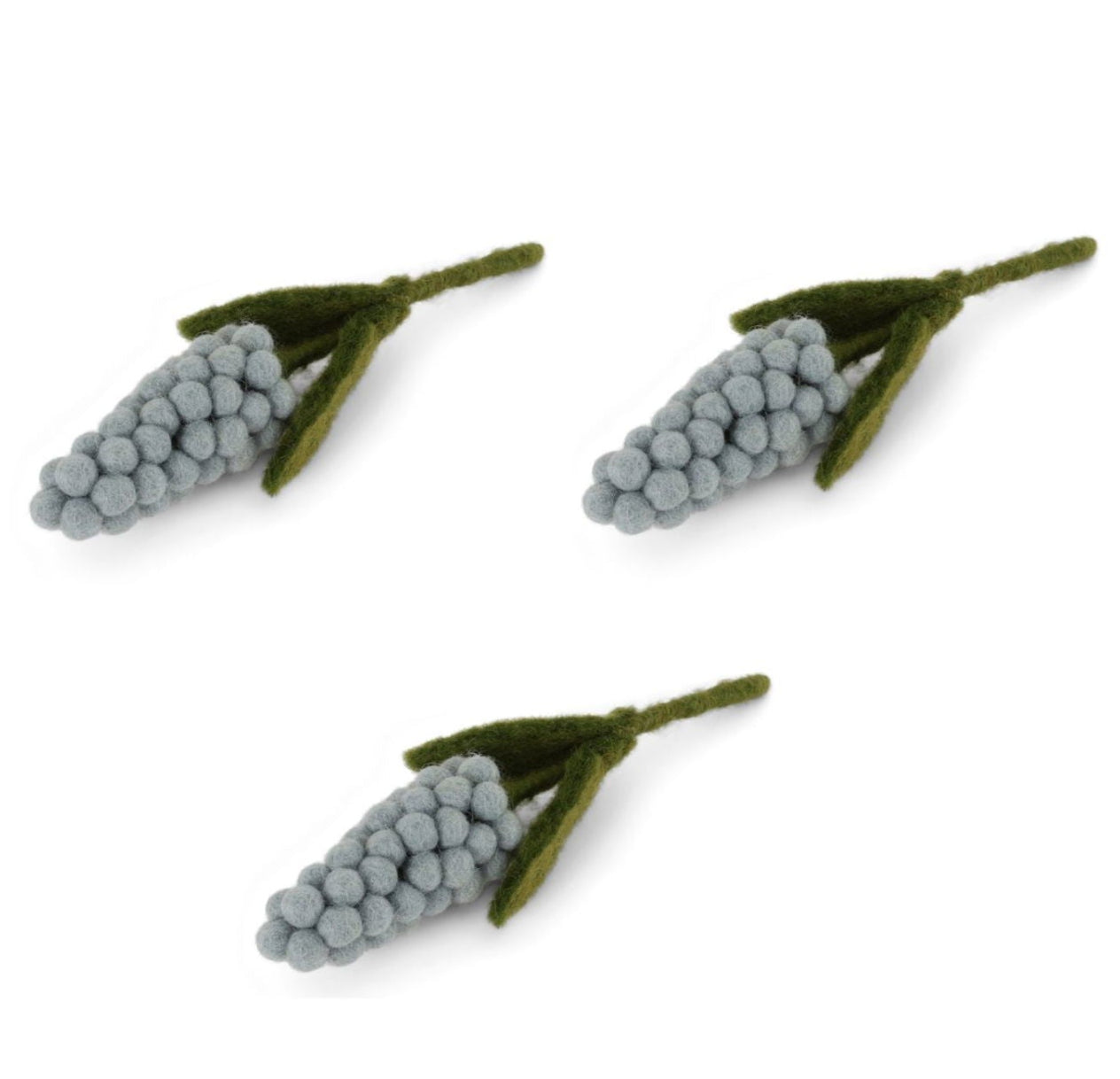 Filzblumen Hyazinthe hellblau 3er Set
