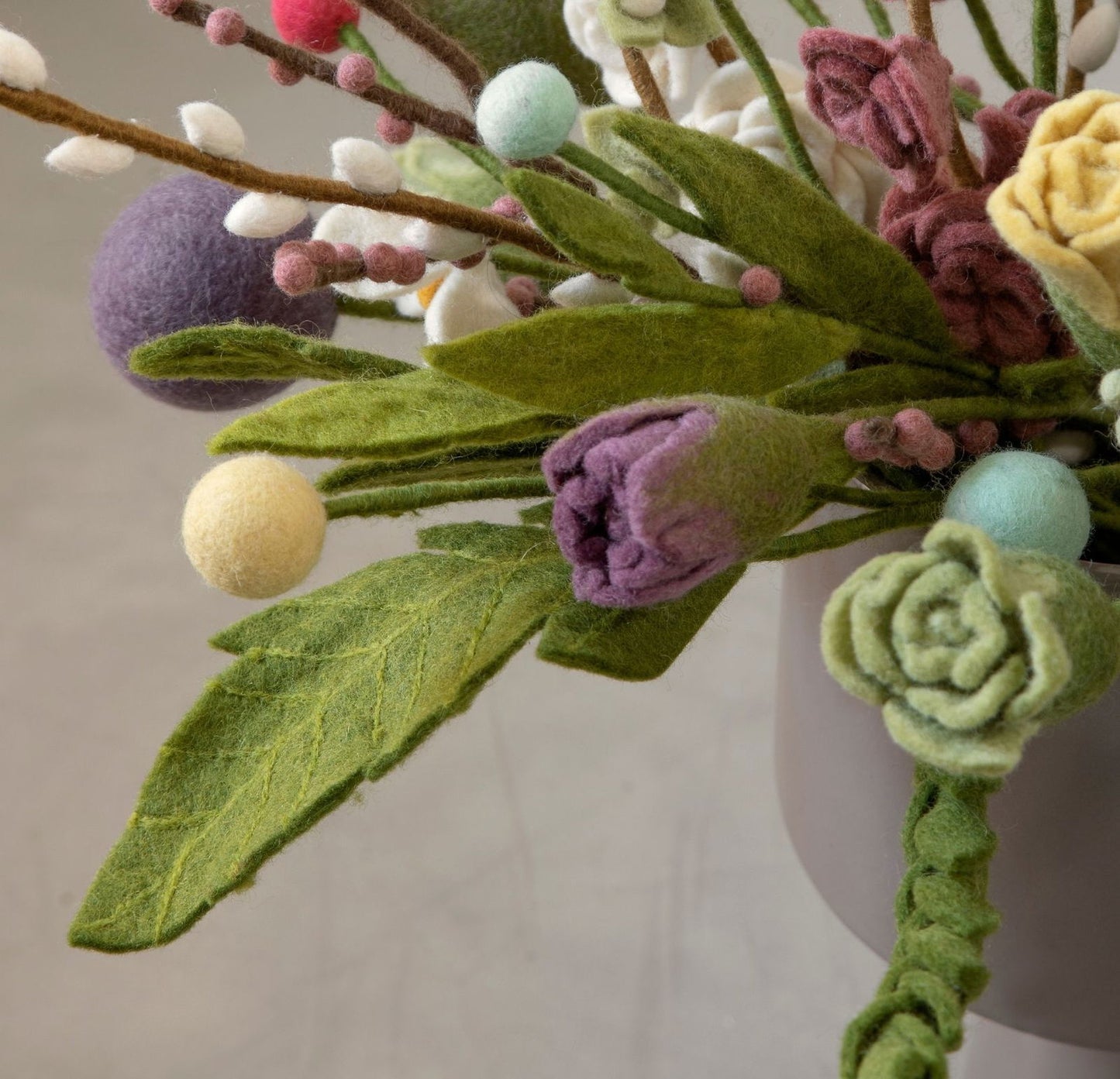 Filzblumen 3er Set
