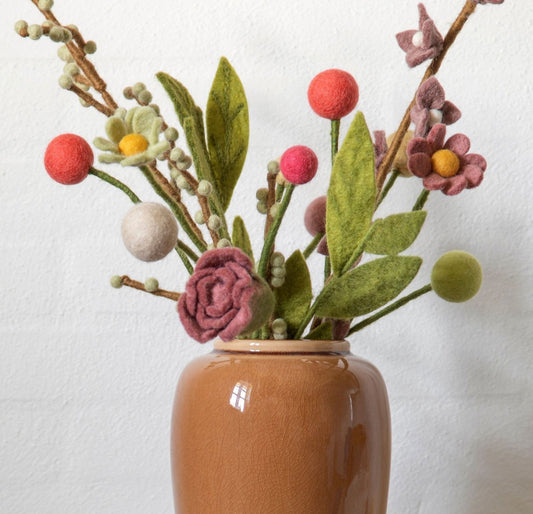 Filzblumen 3er Set - Weiße