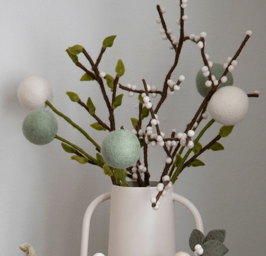 Filzblumen 3er Set - Hellblaue