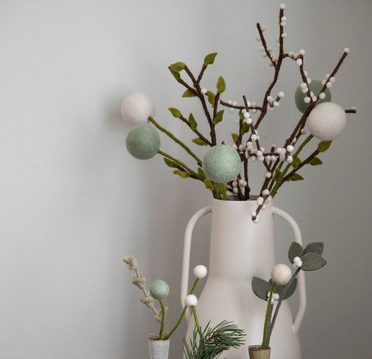 Filzblumen 3er Set - Aquablüte